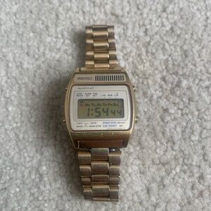 Rare vintage Gold tone Seiko A159-4039 digital alarm chronograph men’s watch
